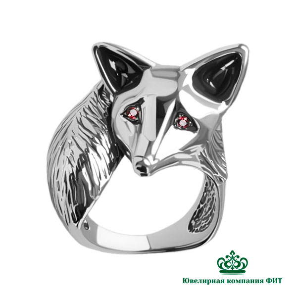 Серебряное кольцо Лисица