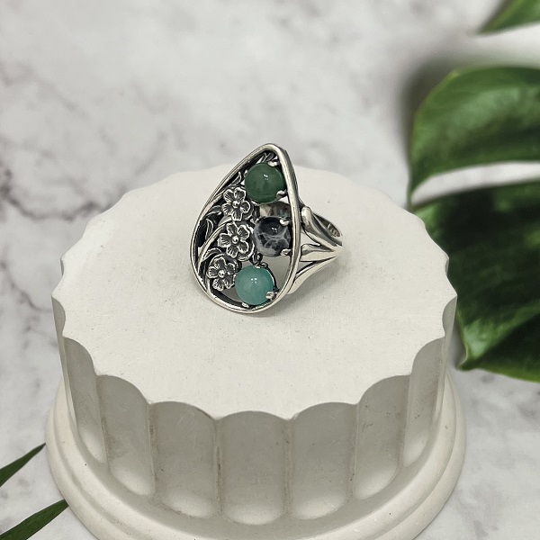 Серебряное кольцо  Карамель 
