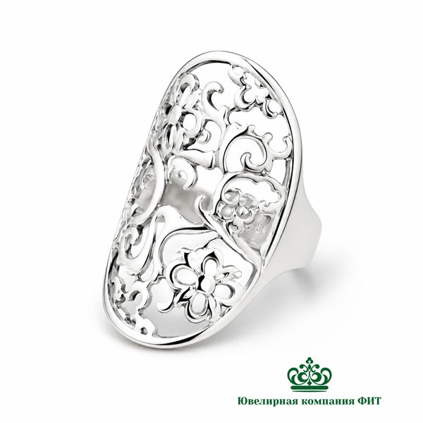 Серебряное кольцо Фиалки