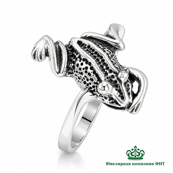 Серебряное кольцо Лягушонок