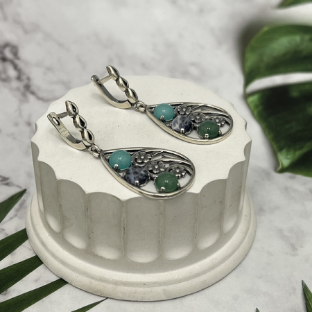 Серебряные серьги Карамель