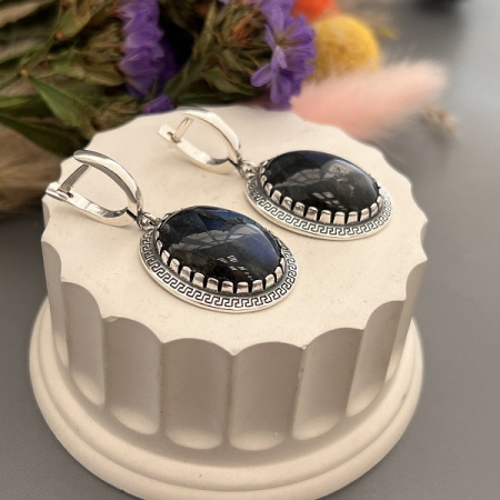 Серебряные серьги Афина