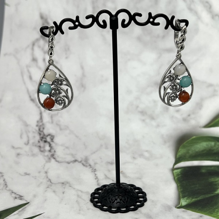 Серебряные серьги Карамель