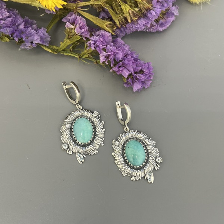 Серебряные серьги Фантазия  лайт