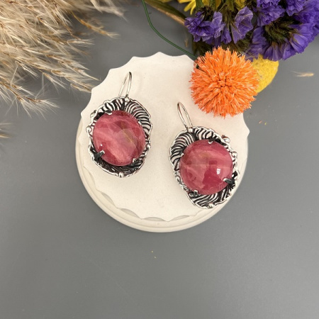 Серебряные серьги Маки