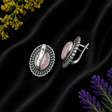 Серебряные серьги Фудзияма