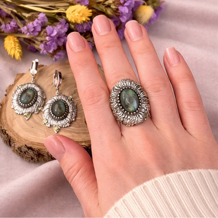 Серебряные серьги Фантазия  лайт