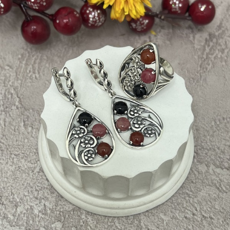 Серебряные серьги Карамель