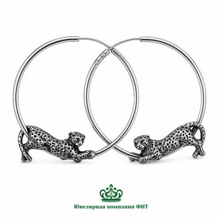 Серебряные серьги Конго Леопарды