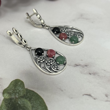 Серебряные серьги Карамель