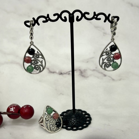 Серебряные серьги Карамель