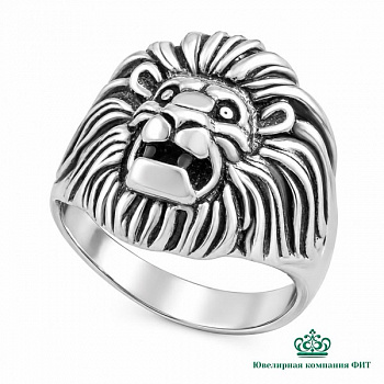 Серебряное кольцо Лев