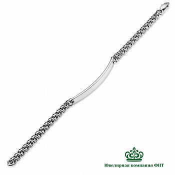 Серебряный браслет Бисмарк с пластиной