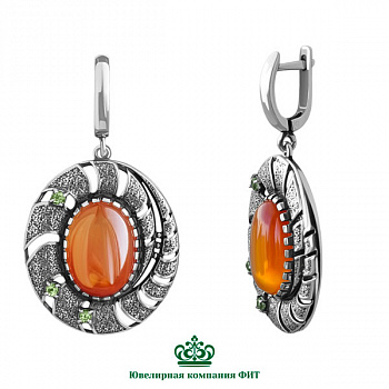 Серебряные серьги Галактика