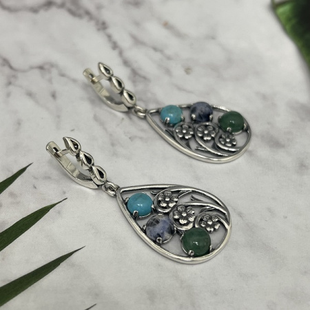 Серебряные серьги Карамель