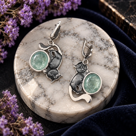 Серьги Кот Баюн