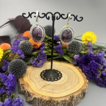 Серебряные серьги Афина 