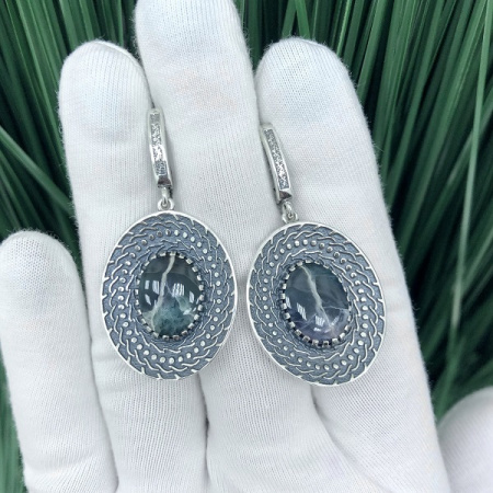 Серебряные серьги София 