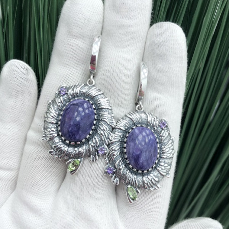 Серебряные серьги Фантазия лайт