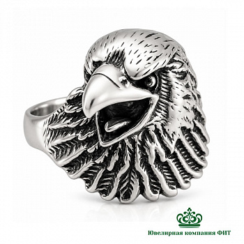 Серебряное кольцо  Ястреб