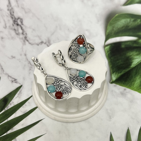 Серебряные серьги Карамель
