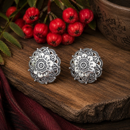 Серебряные серьги Астра