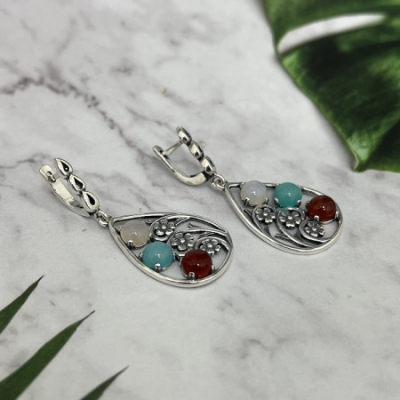Серебряные серьги Карамель