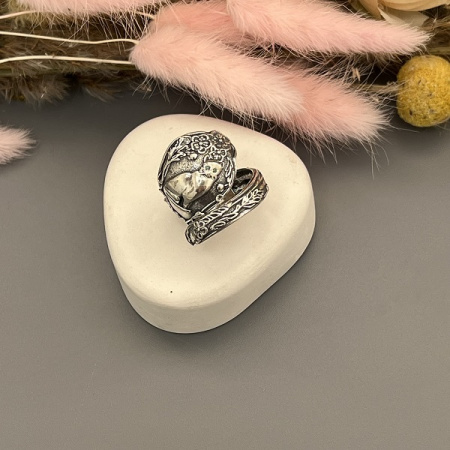 Серебряное кольцо Кошечка 