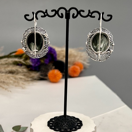 Серебряные серьги Маки