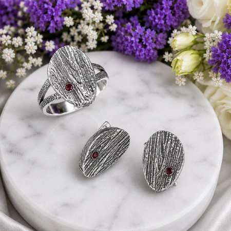 Серебряные серьги Дафна