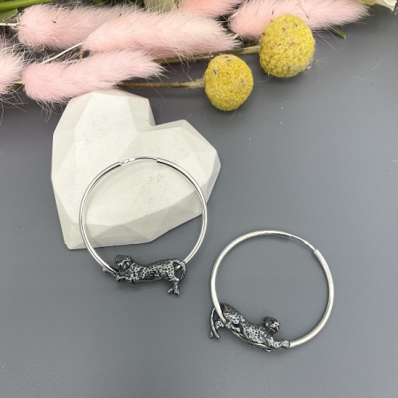 Серебряные серьги Конго Леопарды