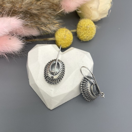 Серебряные серьги Корзинка  