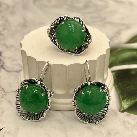 Серебряные серьги Маки