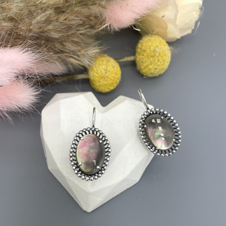 Серебряные серьги Корзинка  