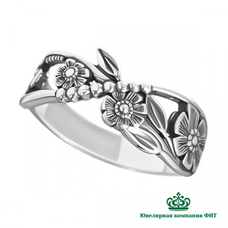 Серебряное кольцо Полевые цветы