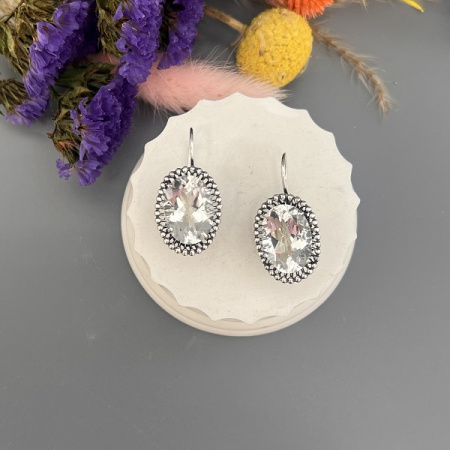 Серебряные серьги Корзинка