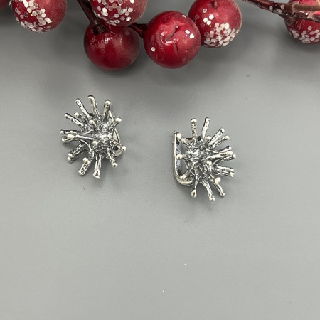 Серебряные серьги Ерш