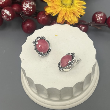 Серебряные серьги Барокко