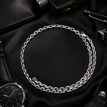 Серебряная цепь Якорь 40