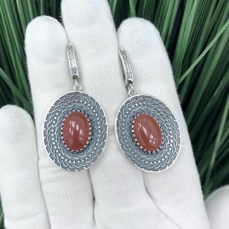 Серебряные серьги София  