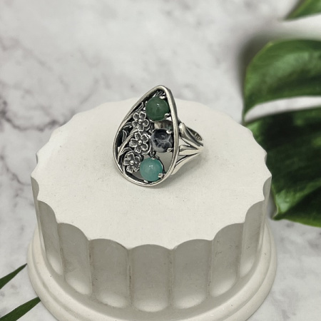 Серебряное кольцо  Карамель 
