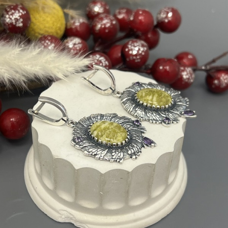 Серебряные серьги Фантазия  лайт