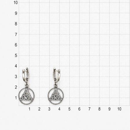Серебряные серьги Лабиринт