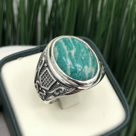 Серебряный перстень амазонит 