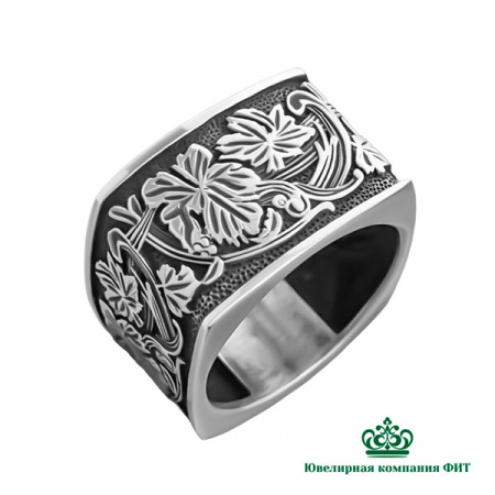 Серебряное кольцо Китайская роза