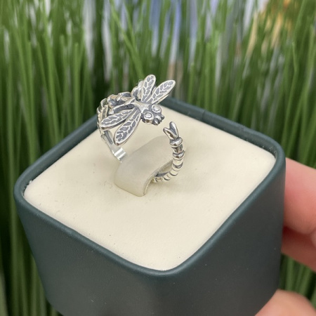 Серебряное кольцо Стрекоза