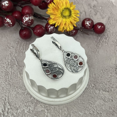 Серебряные серьги Карамель