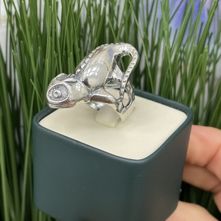 Серебряное кольцо Хамелеон