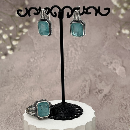 Серебряные серьги Океан