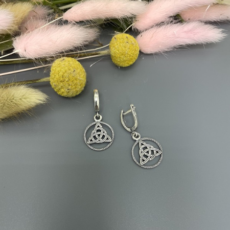 Серебряные серьги Лабиринт